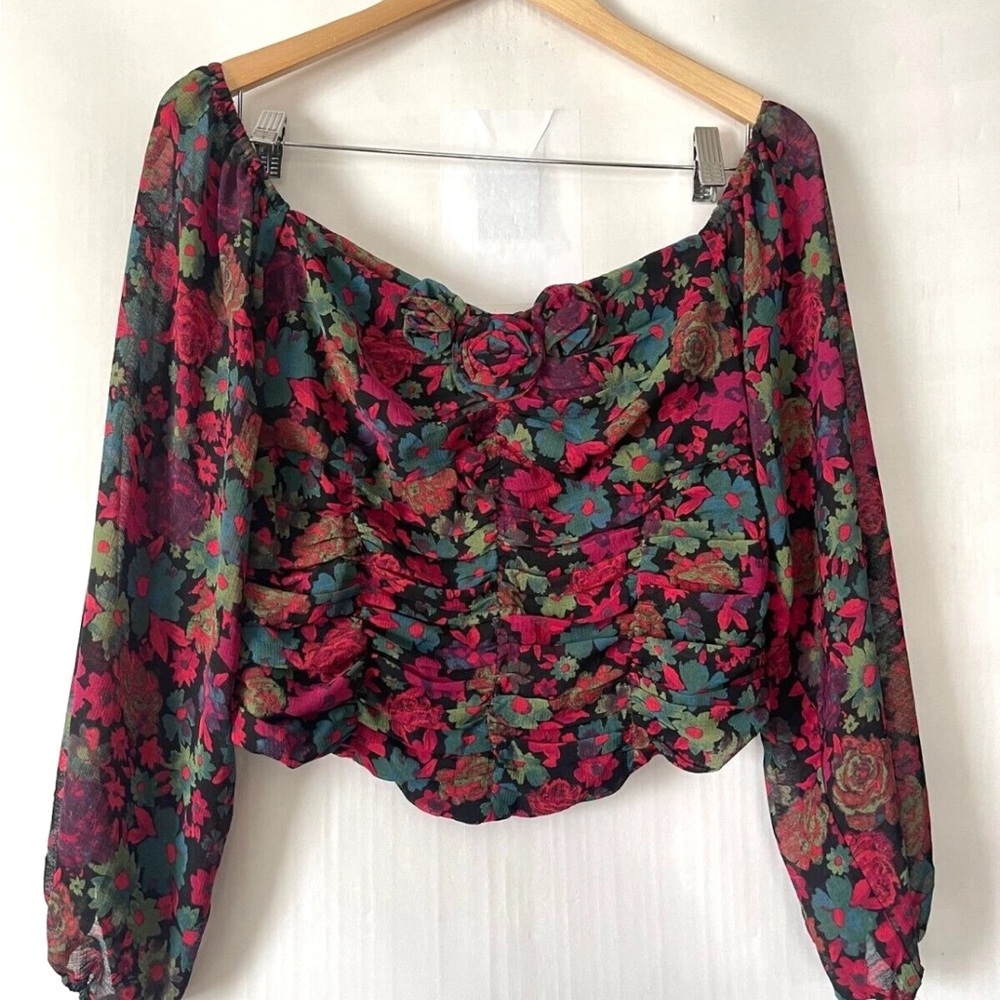 Free People Multicolor Floral Blouse